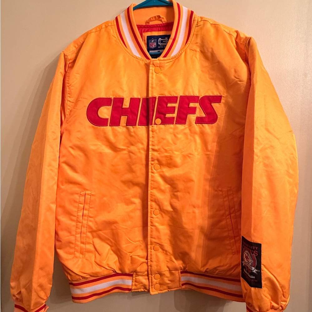 NFL Chiefs Yellow Satin Jacket Brand new M